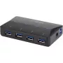 USB 3.2 Gen 1 Type-B sąsajos šakotuvas Renkforce RF-3806031, 4× USB-A, juodas