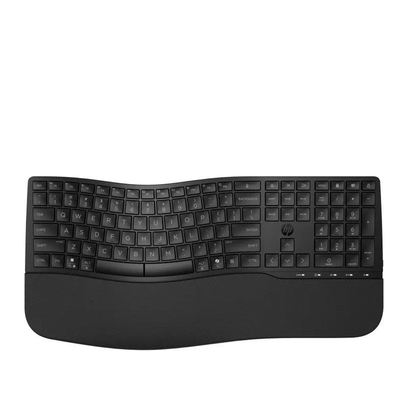 Klaviatūra HP STORE 3PL pilno dydžio (100%) RF belaidė + Bluetooth juoda, membraninė, su riešo atrama