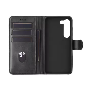 eSTUFF ES67340019-BULK odinis dėklas telefonui su kortelių laikikliu ir stovu, juodas, 17 cm (6,7 colio)