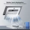 Techly 8-in-1 USB-C Hub Docking Station stovas planšetei, sidabrinis, aliuminis, 360°
