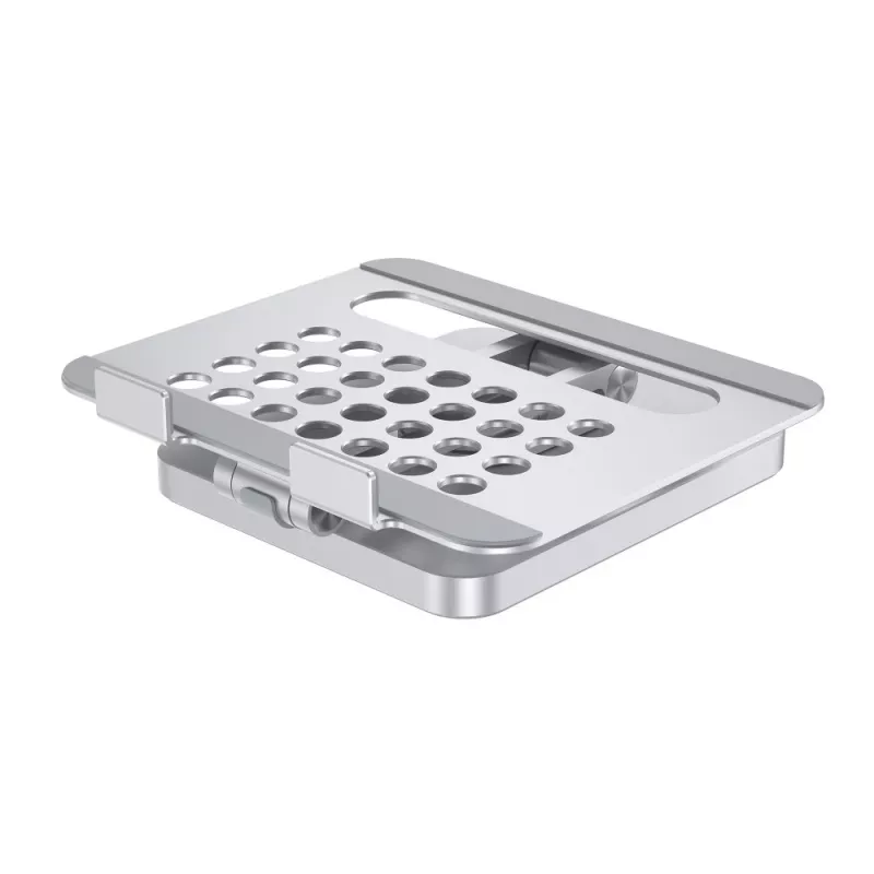 Techly 8-in-1 USB-C Hub Docking Station stovas planšetei, sidabrinis, aliuminis, 360°