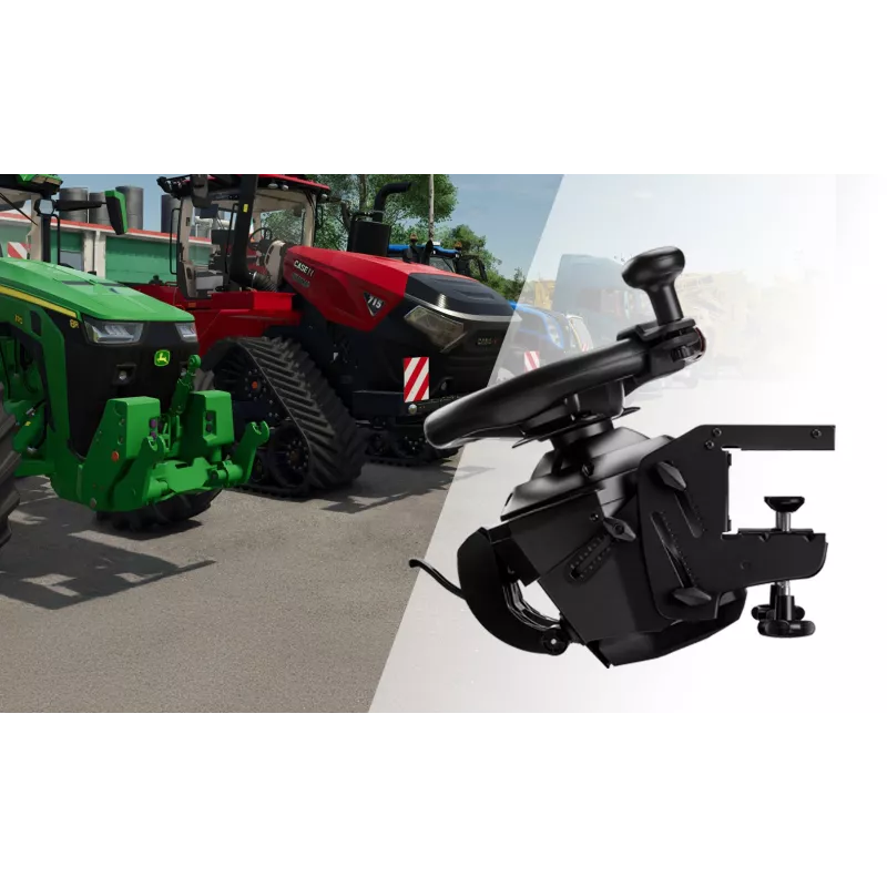 Thrustmaster T128 SimTask Farming Pack vairas + pedalai + pavarų svirtis juoda PC, PlayStation 4, PlayStation 5