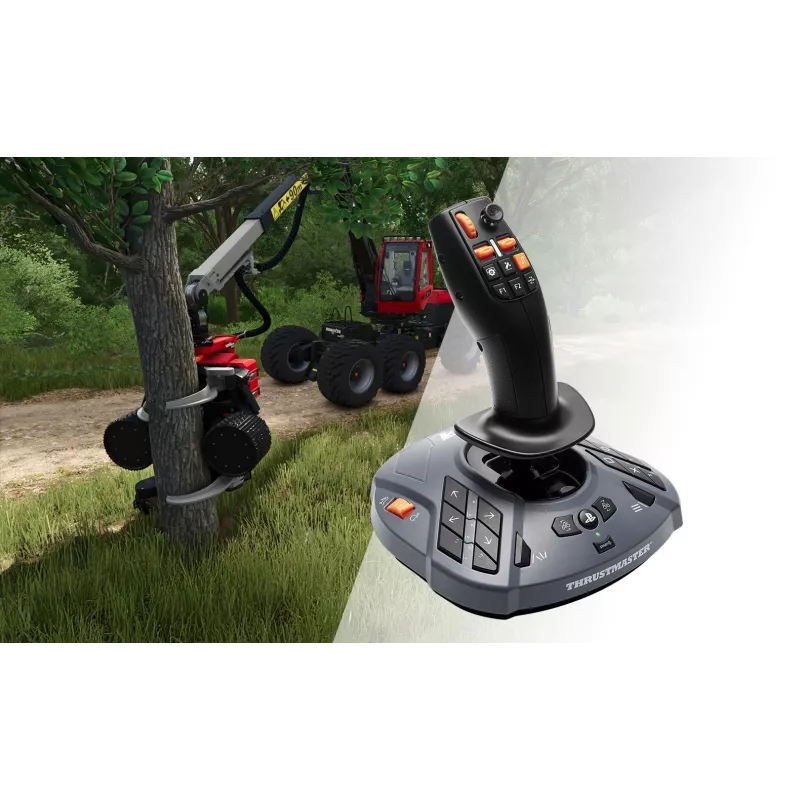 Thrustmaster T128 SimTask Farming Pack vairas + pedalai + pavarų svirtis juoda PC, PlayStation 4, PlayStation 5