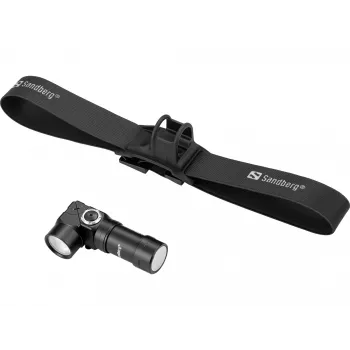 Sandberg Headlamp 500 Duo galvos žibintuvėlis, juodas, aliuminis, IP44, LED, 25 lm