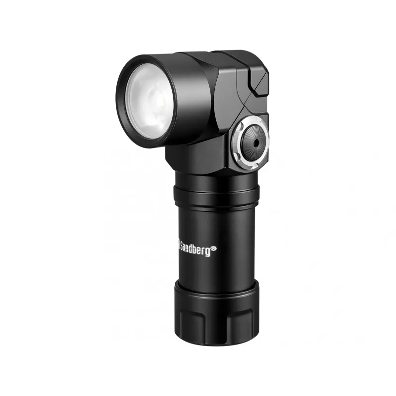 Sandberg Headlamp 500 Duo galvos žibintuvėlis, juodas, aliuminis, IP44, LED, 25 lm