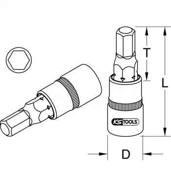 Veržliarakčio galvutė KS Tools 911.1438 1/4 colio pavara 1 galvutė 15 g