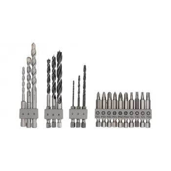 Gręžtų rinkinys Bosch 2609256989, 19 vnt. – betonui, metalui, medžiui, nerūdijančio plieno apdaila