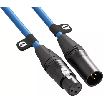 XLR kabelis Rode XLR3M-B 3 m – mikrofoninis laidas nuo patino iki moteriškos jungties, mėlynas
