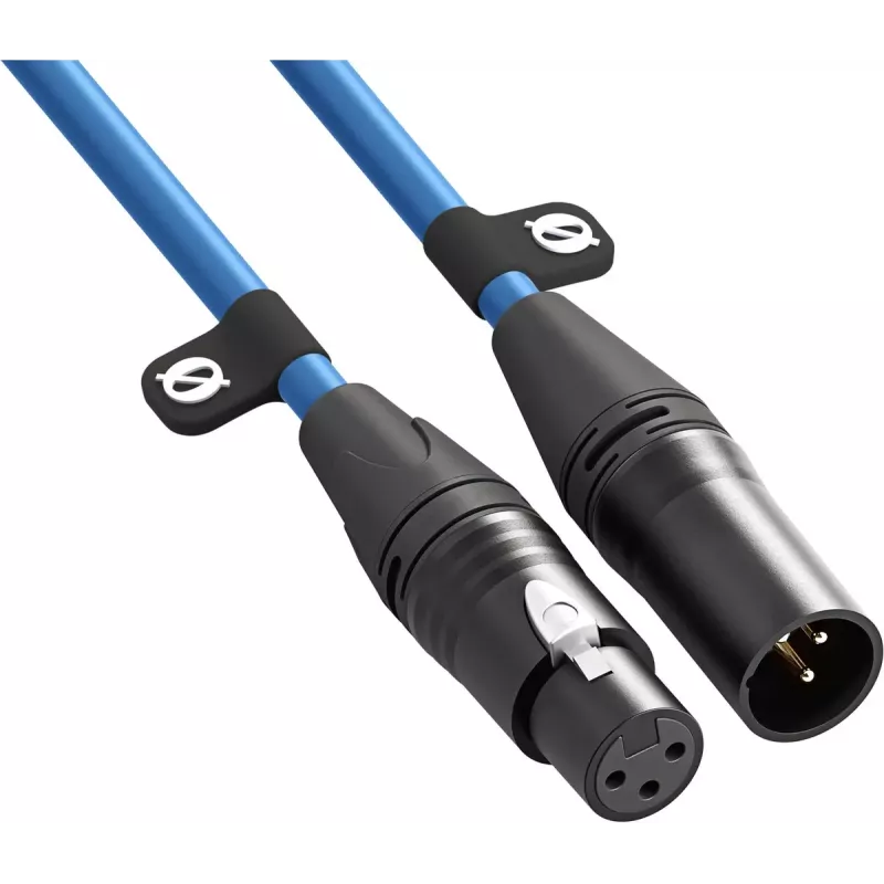 XLR kabelis Rode XLR3M-B 3 m – mikrofoninis laidas nuo patino iki moteriškos jungties, mėlynas