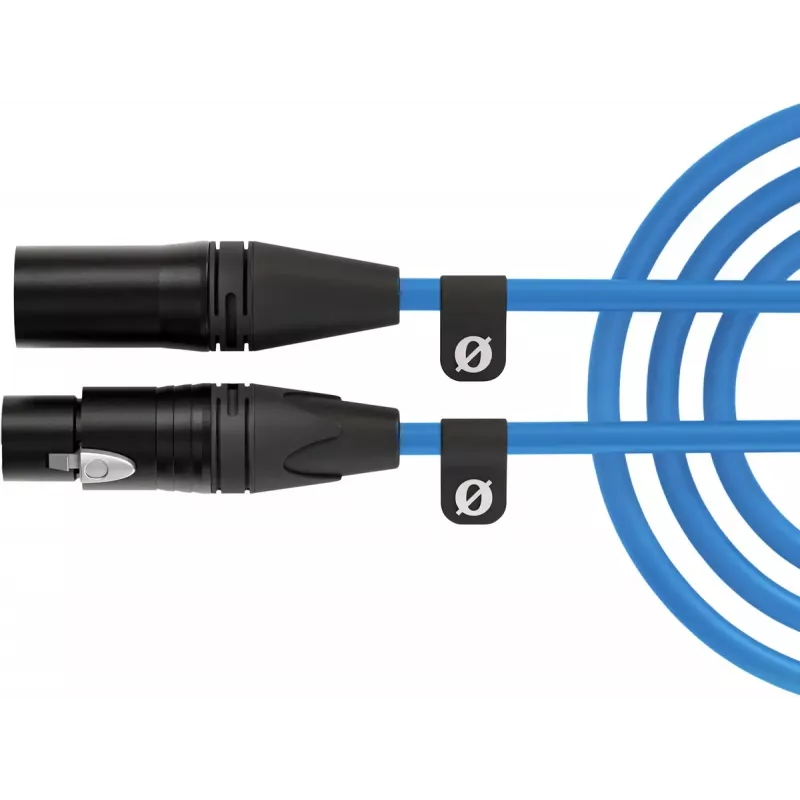 XLR kabelis Rode XLR3M-B 3 m – mikrofoninis laidas nuo patino iki moteriškos jungties, mėlynas