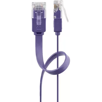 Plokščiasis jungiamasis kabelis Goobay CAT 6 2 m U/UTP Violetinis