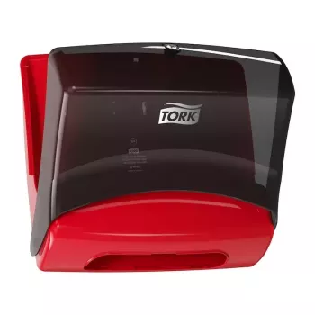 Popierinių rankšluosčių dozatorius Tork 654008 – sieninis, raudonas