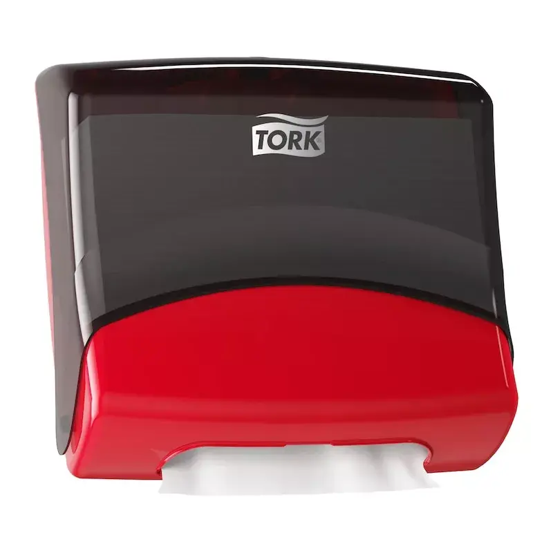 Popierinių rankšluosčių dozatorius Tork 654008 – sieninis, raudonas