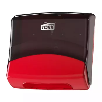 Popierinių rankšluosčių dozatorius Tork 654008 – sieninis, raudonas