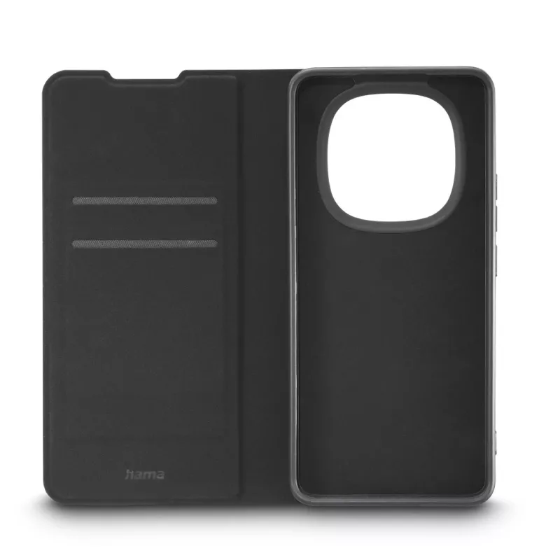 Folio dėklas HAMA Daily Protect Redmi Note 15 (6,77 colio) – juodas, 2 kišenės kortelėms, stovas