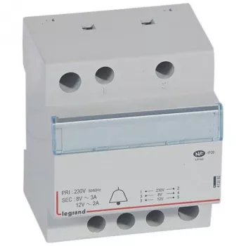 Legrand 413092 transformatorius skambučiams 230V/12V/8V 24VA