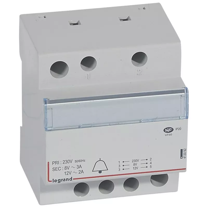 Legrand 413092 transformatorius skambučiams 230V/12V/8V 24VA