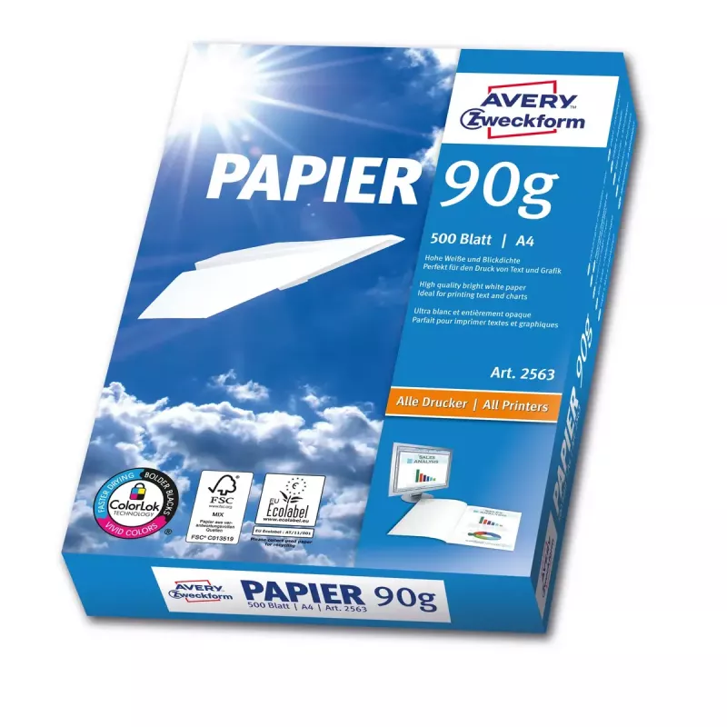 Spausdinimo popierius A4 Avery 90 g/m² 500 lapų