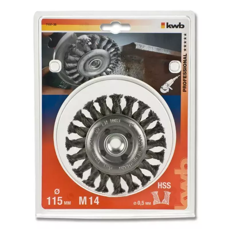 Šepečio ratas vielinis KWB 719730 11,5 cm