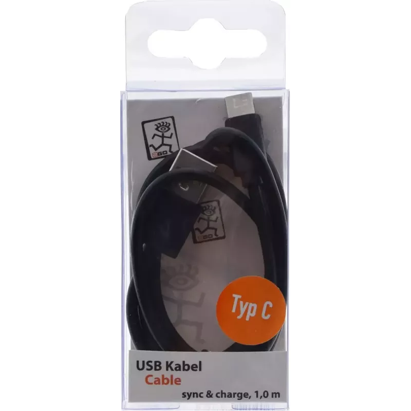 USB kabelis 2GO 795782 1m USB B USB C juodas USB 3.2 Gen 1
