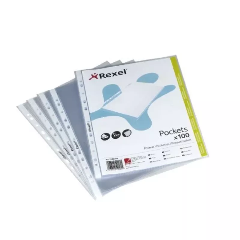 Rexel Premium A4 kišenės su viršutiniu atidarymu skaidrios (100 vnt.)