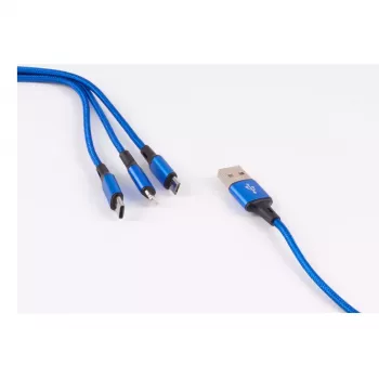 USB laidas ShiverPeaks BS14-50071 1,2 m USB A/USB C / Micro-USB B mėlynas
