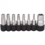 KS Tools 911.1480 8 vnt. sukimo antgalių rinkinys, nikeliuoti, 25 mm, 1/4 colio kotu DIN 3126 ISO 1173 E 6,3