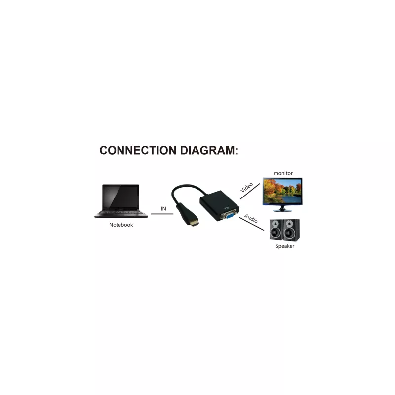 InLine keitiklis HDMI į VGA su garso įvestimi