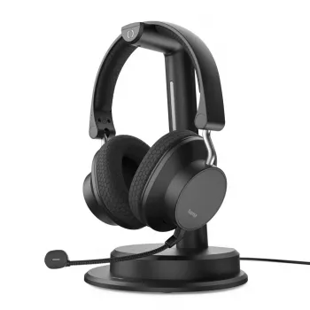 Hama BT-900 ausinės laidinės ir belaidės ant ausų biurui/skambučių centrui USB-C Bluetooth įkrovimo stotelė juodos