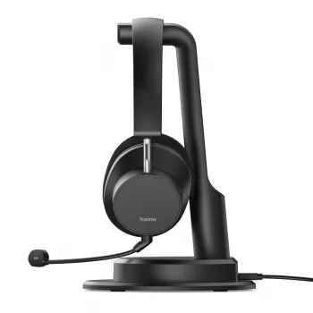 Hama BT-900 ausinės laidinės ir belaidės ant ausų biurui/skambučių centrui USB-C Bluetooth įkrovimo stotelė juodos