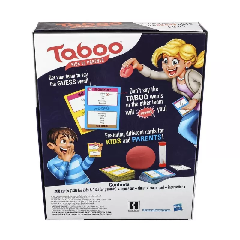 Žaidimas Hasbro Taboo Vaikai prieš Tėvus, 8 m., šeimos žaidimas