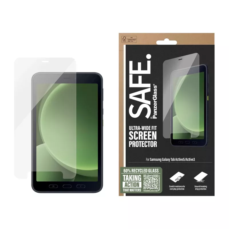 PanzerGlass SAFE. by ® Apsauginis stiklas Samsung Galaxy Tab Active5 | Active3 | Ultra-Wide Fit