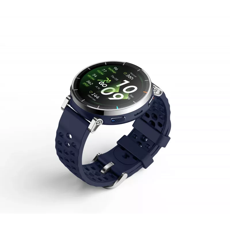 Išmanusis laikrodis Amazfit W2558GL2N — 1,32 colio (3,35 cm) AMOLED 466×466 px, GPS, 365 mAh, silikoninis dirželis (mėlynas)