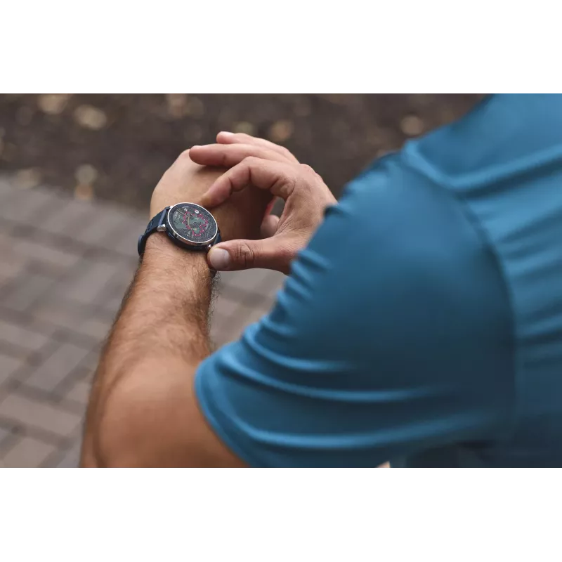 Išmanusis laikrodis Amazfit W2558GL2N — 1,32 colio (3,35 cm) AMOLED 466×466 px, GPS, 365 mAh, silikoninis dirželis (mėlynas)