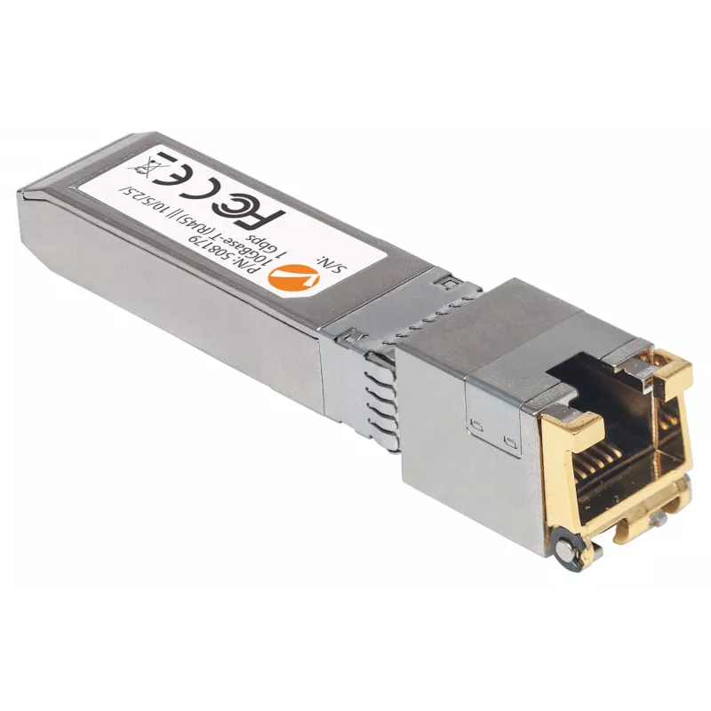 Intellinet 10 Gigabit Copper SFP+ modulis, 10GBase-T (RJ45), 30 m, iki 10 Gbps su Cat6a, MSA suderinamas, atitinka Cisco MA-SFP-10G-T, trejų metų garantija