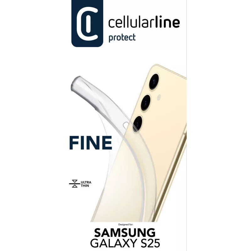 Cellularline Fine - Galaxy S25, Dėklas, Samsung, Galaxy S25, 16.1 cm (6.36 colio), Skaidrus