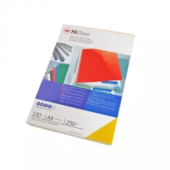 GBC Binding Covers HiGloss A4 250gsm – blizgūs juodi viršeliai, A4, 100 vnt.