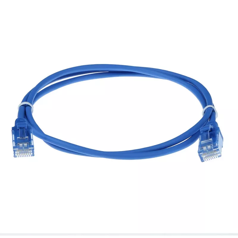 ACT Blue 7 m LSZH U/UTP CAT6 plonas duomenų centro pataisos kabelis su apsaugotais RJ45 jungtimis