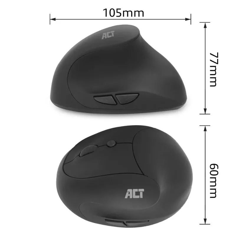 ACT belaidė ergonominė vertikali pelė AC5101, 1600 DPI, RF belaidis ryšys