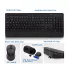 Belaidis klaviatūros ir pelės rinkinys ACT (Qwerty), tyli spaudimo mechanika, ekologiškas, iš perdirbtų medžiagų