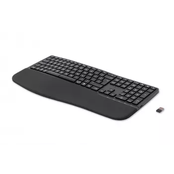 HP 680 Comfort Dual-Mode klaviatūra, pilno dydžio (100%), belaidė, RF belaidis + Bluetooth, QWERTY, juoda