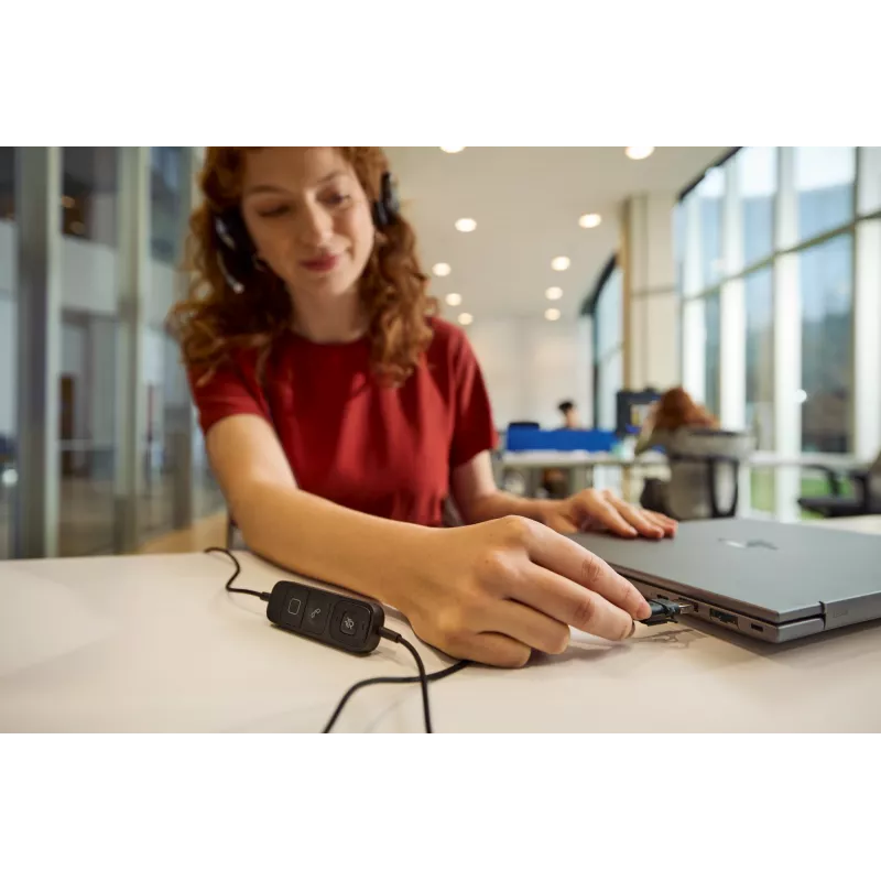 Laidinės stereo USB ausinės HP Poly Mission 625 – ant ausų, 147 g, USB jungtis (didmeninė pakuotė)