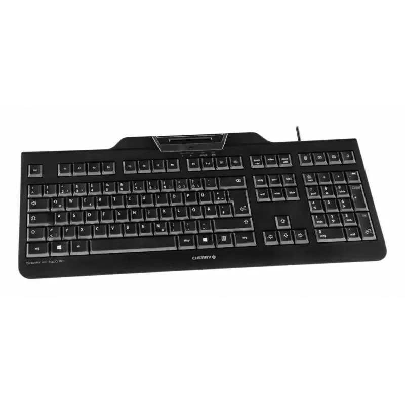 Cherry KC 1000 SC laidinė pilno dydžio USB klaviatūra, QWERTY, 109 klavišai, 1,8 m laidas, juoda