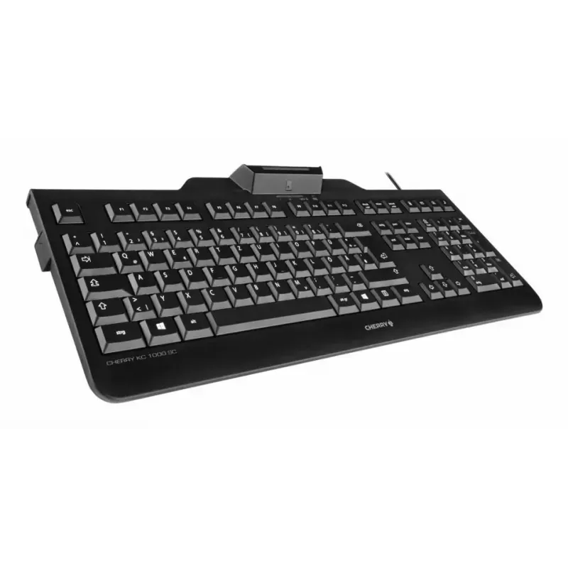 Cherry KC 1000 SC laidinė pilno dydžio USB klaviatūra, QWERTY, 109 klavišai, 1,8 m laidas, juoda