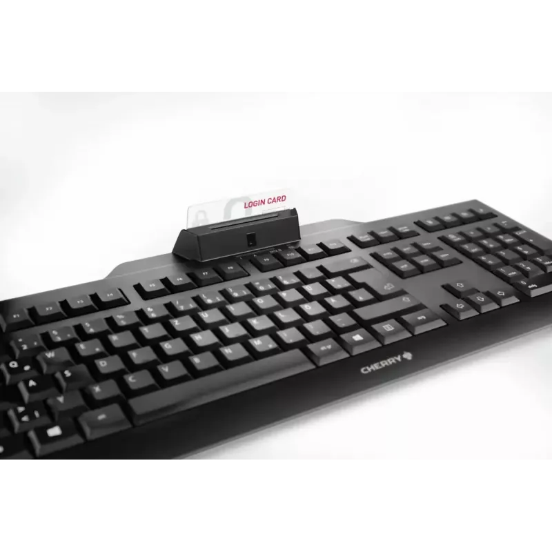 Cherry KC 1000 SC laidinė pilno dydžio USB klaviatūra, QWERTY, 109 klavišai, 1,8 m laidas, juoda