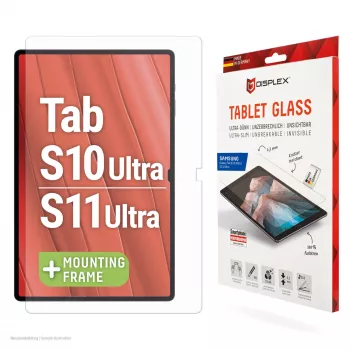 Displex Tablet Glass (9H) Samsung Galaxy Tab S10 Ultra/S11 Ultra apsauginis stiklas su Eco montavimo rėmeliu, nedūžtantis