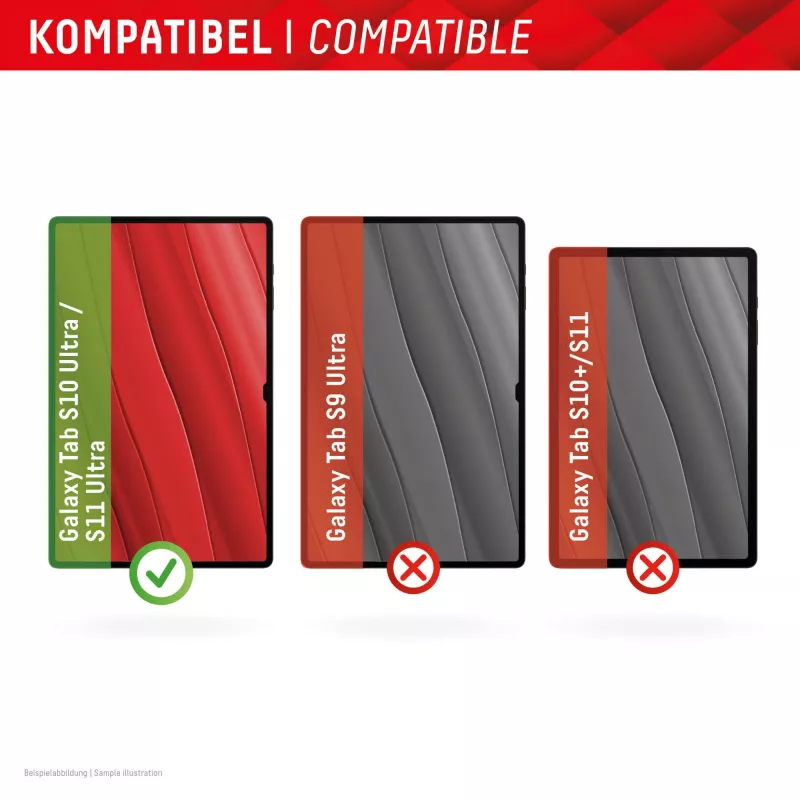 Displex Tablet Glass (9H) Samsung Galaxy Tab S10 Ultra/S11 Ultra apsauginis stiklas su Eco montavimo rėmeliu, nedūžtantis