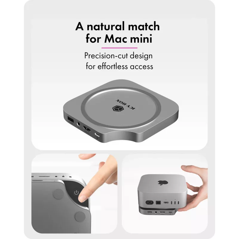 ICY BOX 7-in-1 USB Type-C DockingStation su M.2 NVMe lizdu, SSD, atminties kortele, M.2, 4 TB, USB 3.2 Gen 2 (3.1 Gen 2) Type-C, sidabrinė, aliuminis