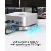 ICY BOX 7-in-1 USB Type-C DockingStation su M.2 NVMe lizdu, SSD, atminties kortele, M.2, 4 TB, USB 3.2 Gen 2 (3.1 Gen 2) Type-C, sidabrinė, aliuminis