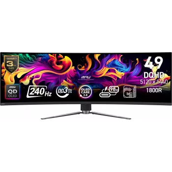 Monitorius MSI MPG 491CQPX QD-OLED 124,5 cm (49 colių) 5120 x 1440 Dual QHD juodas